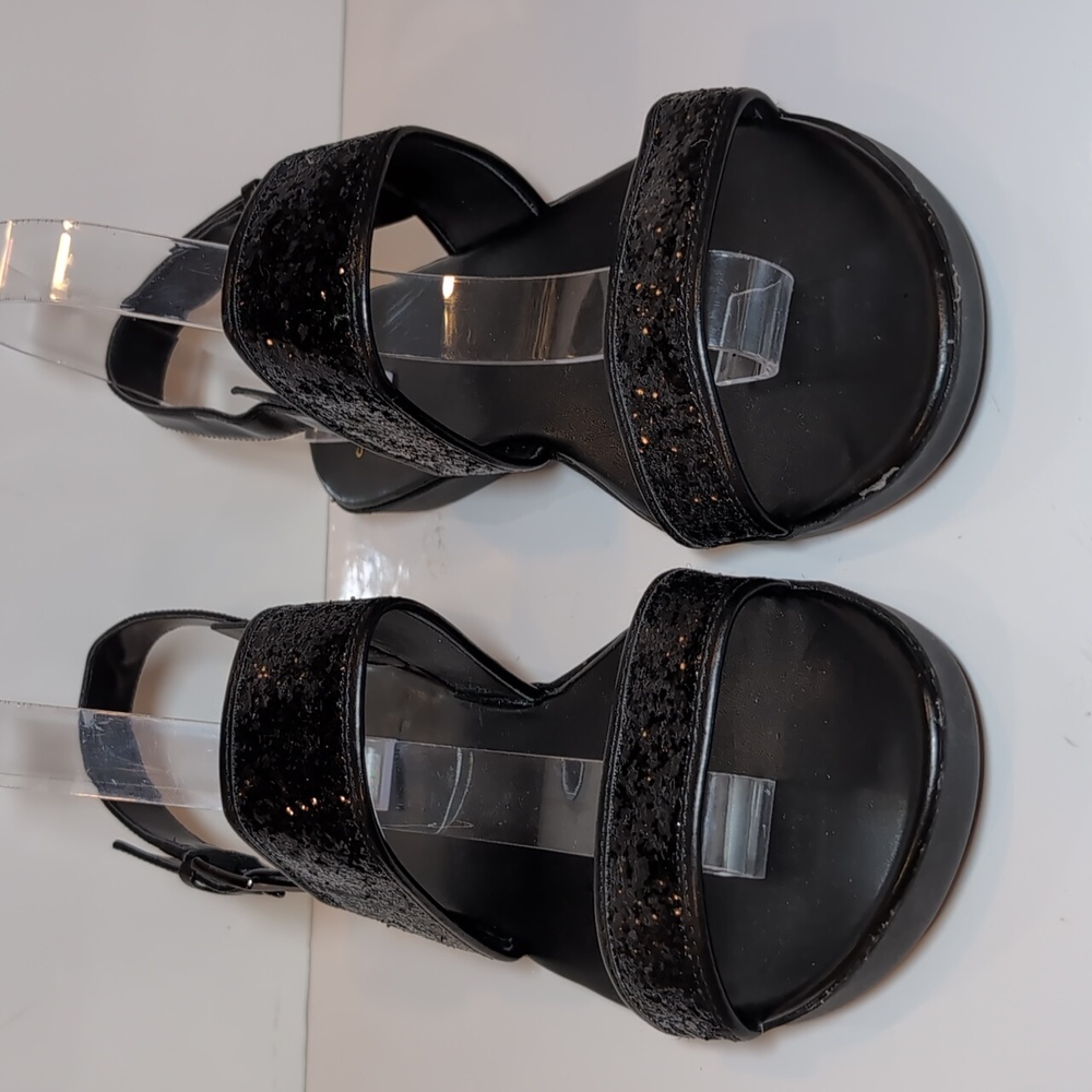 Cole Haan Korban Leather Glitter Sandals Wide Straps Adjustable Ankle Platform - Picture 2 of 11